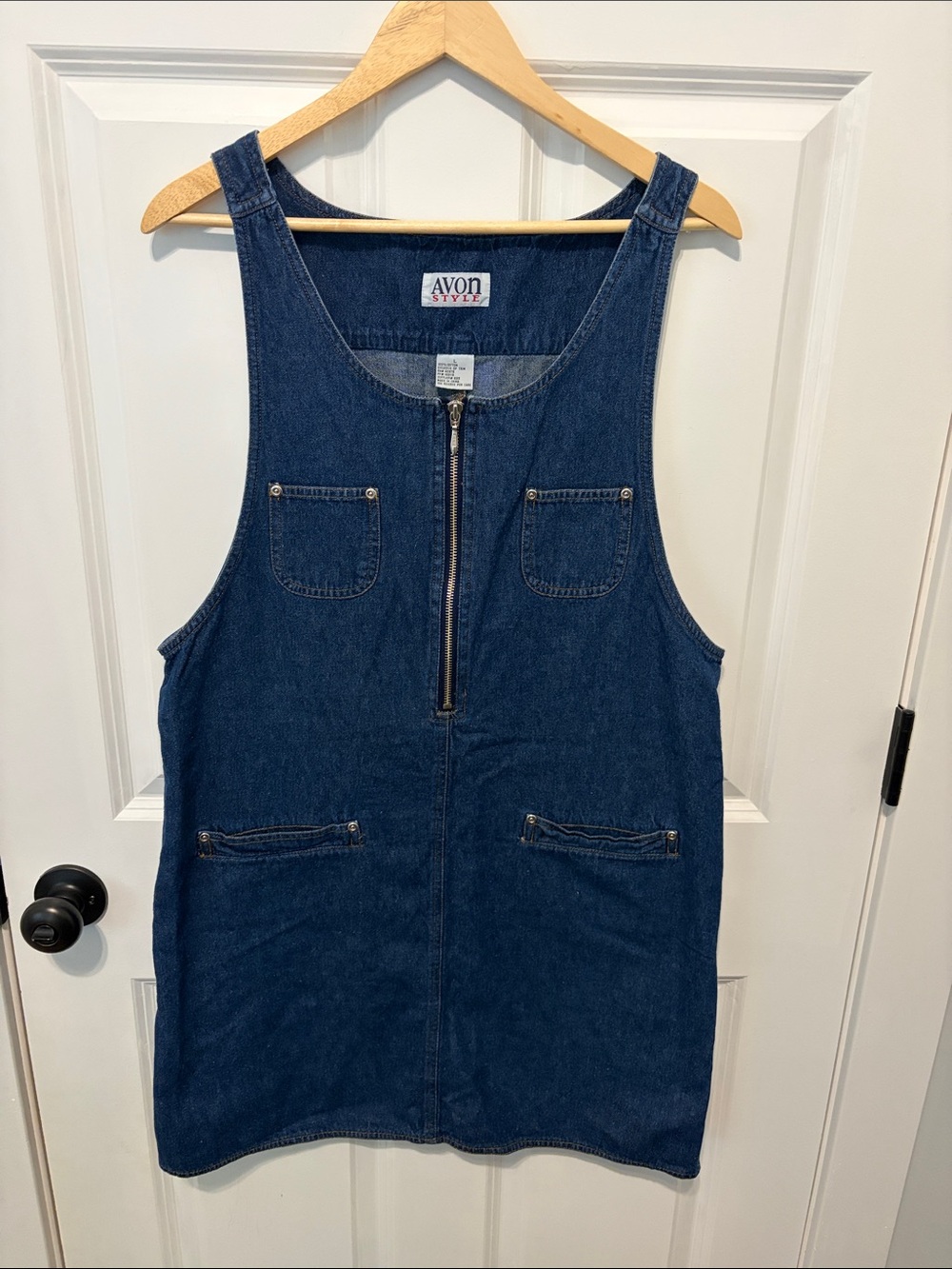 Vintage Avon Style Sleeveless Denim Jumper Dress
